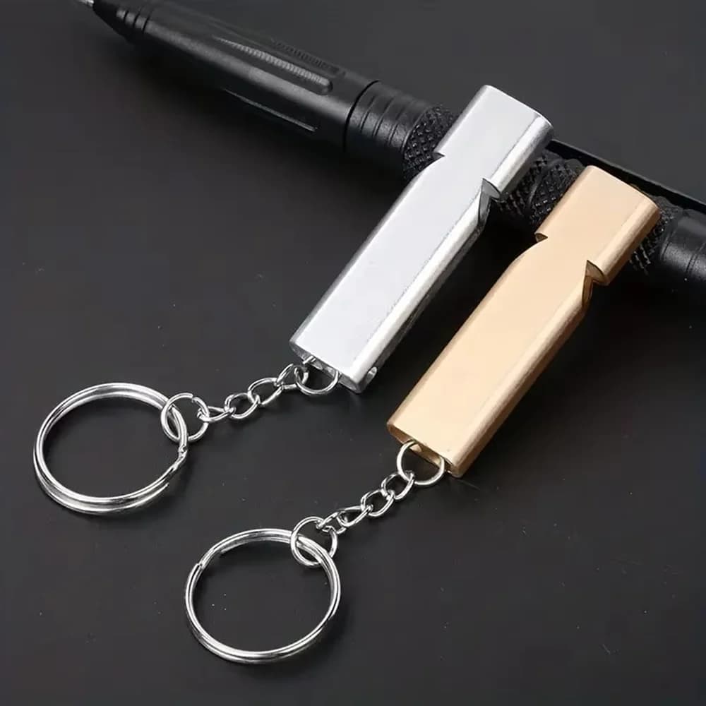 Sifflet survie fréquence double aluminium pêche équipement EDC sécurité outdoor aventure