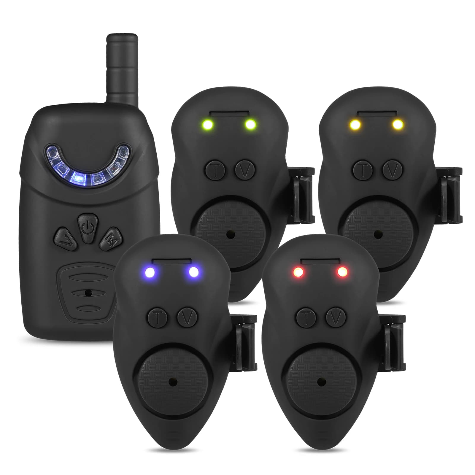 Kit alarme appât Lixada avec étui portable - Indicateur lumineux numérique pour pêche