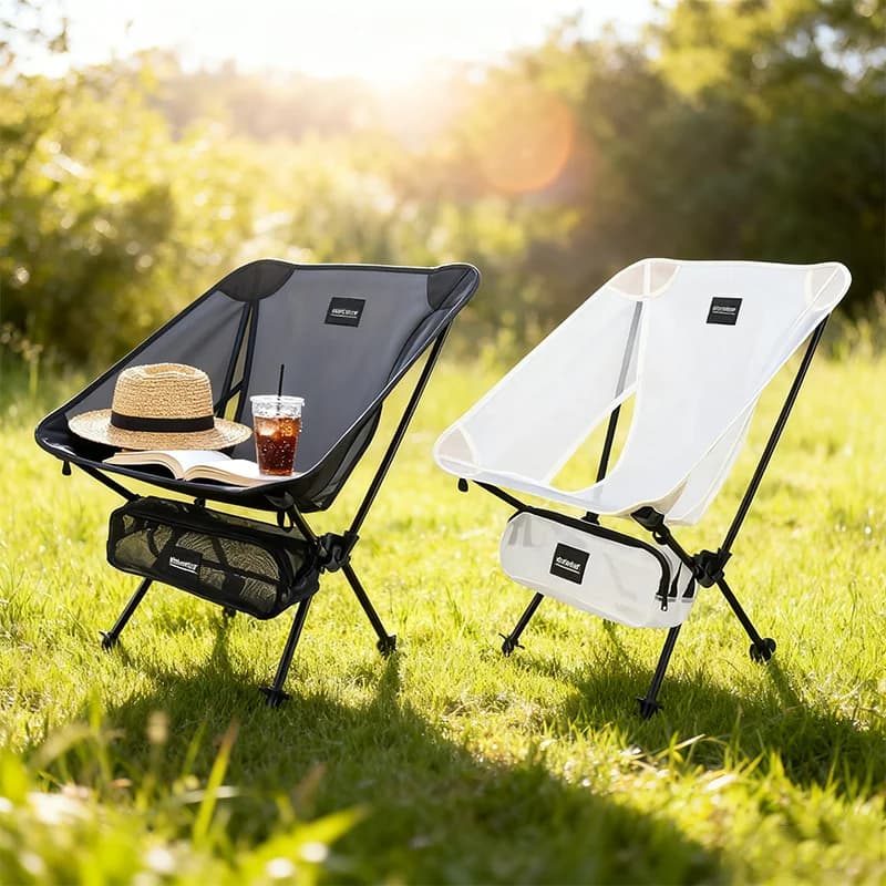 Chaise pliable extérieure DOTWISE mesh respirant, siège lune aluminium léger pour camping et pêche portable