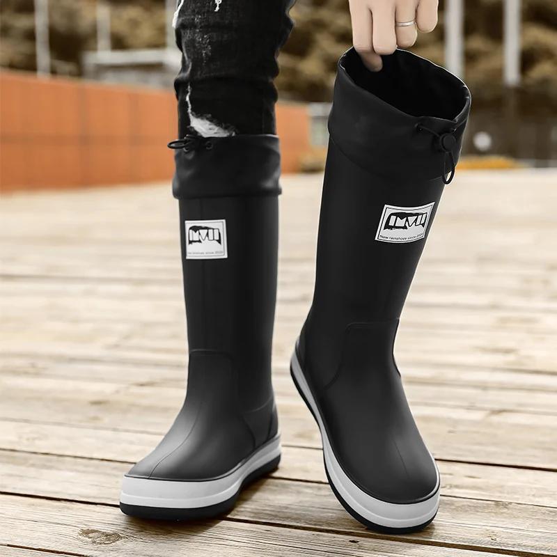 Bottes pluie hautes homme automne hiver étanches antidérapantes jardin travail outdoor chaussures aquatiques