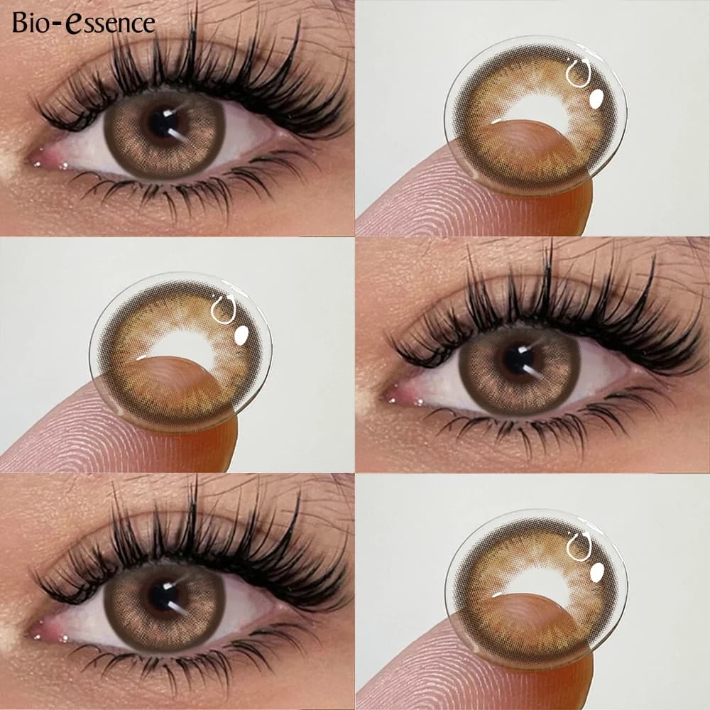 Lentilles de contact couleur marron naturelles annuelles - Bio-essense pour pêcheurs myopes