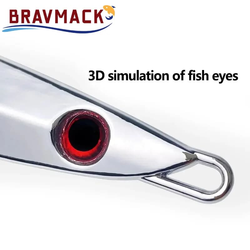 Leurre métal zinc alliage haute qualité avec yeux 3D - Appât artificiel plombé pour jigging et pêche profonde