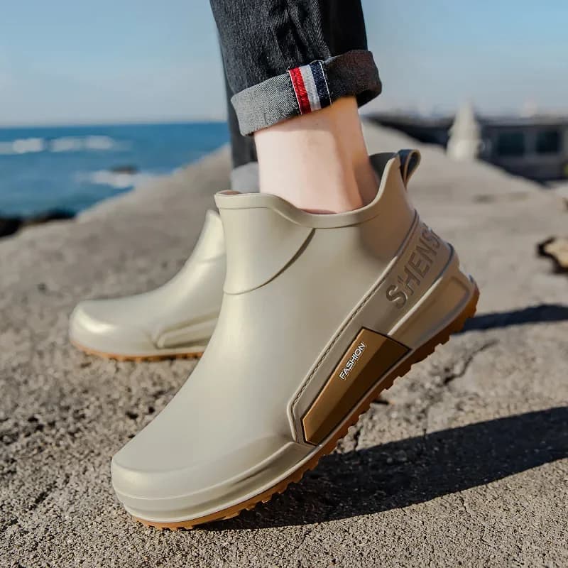 Couples Short Rain Boots Women's Spring Summer Fishing Camping Water Shoes Fashi
