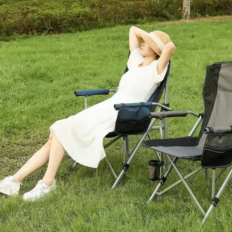 Grand fauteuil de pêche pliant dossier haut - Confort premium pour sessions de pêche prolongées