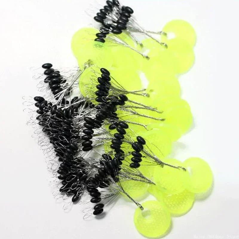 60 stop floats en silicone pour pêche à la carpe - 10 groupes de stoppeurs ovales et ronds