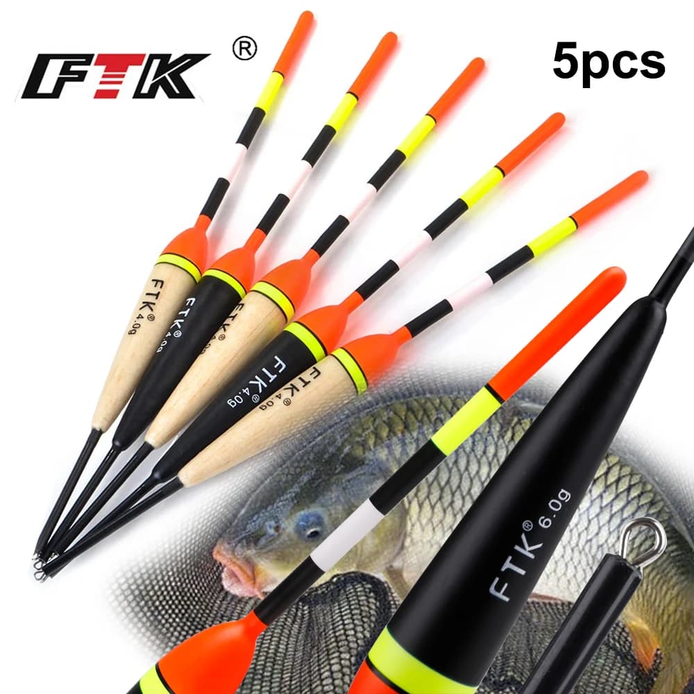 Lot de 5 flotteurs de pêche verticaux Barguzinsky 2g à 6g pour pêche professionnelle