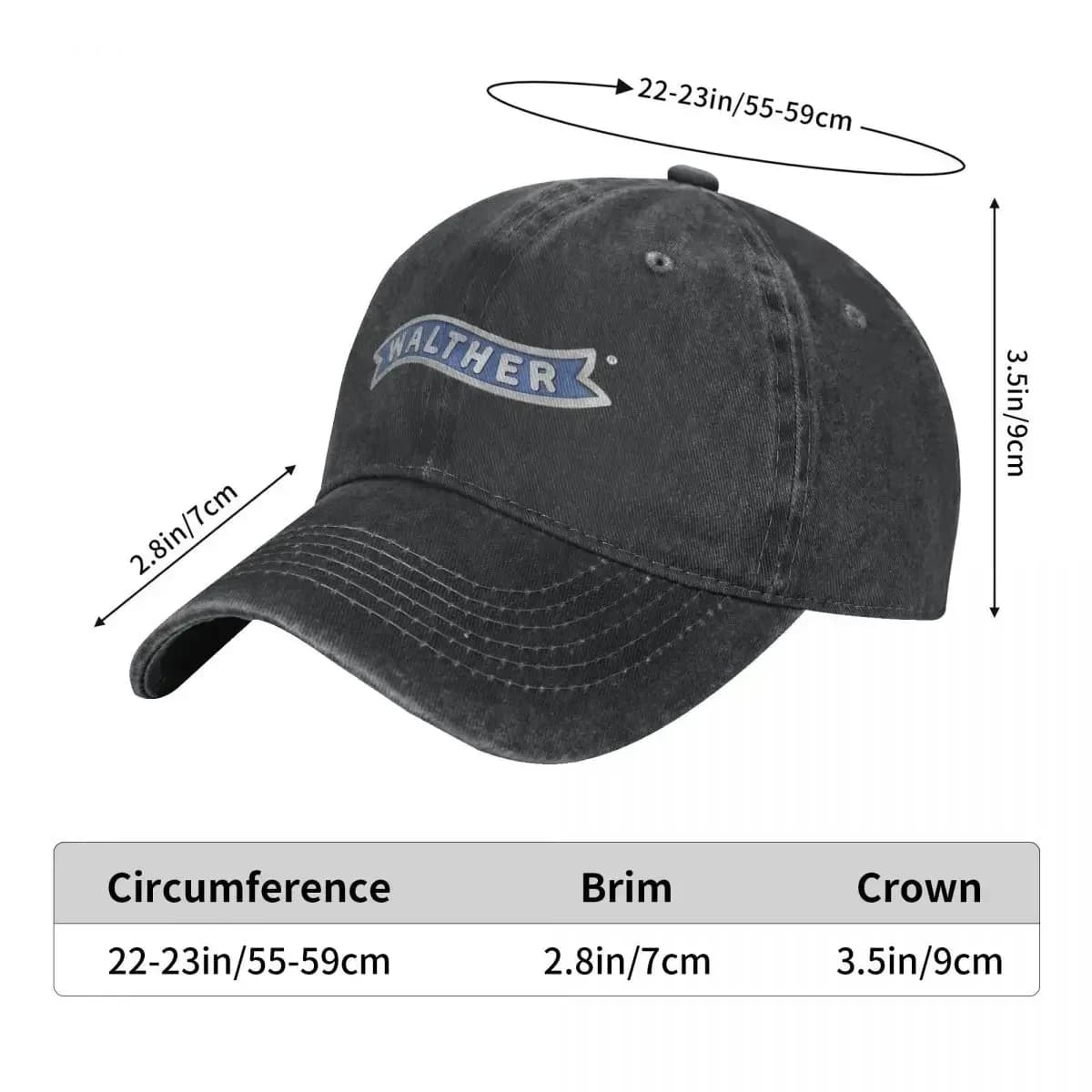 Casquette baseball Walther Arms logo gun couple femme trucker lavé qualité chasse