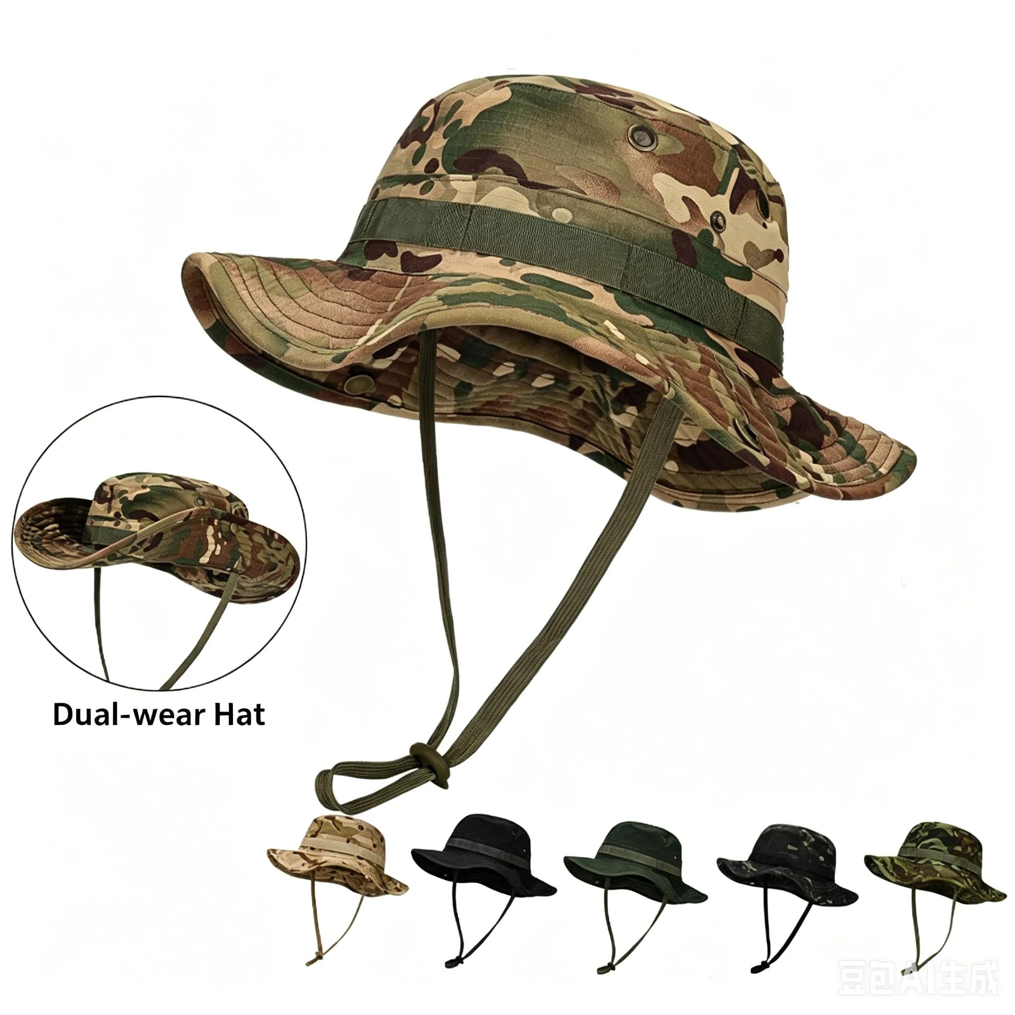 Casquette tactique camouflage multicam 2025 pour pêche randonnée et activités outdoor protection solaire bonnie bucket hat