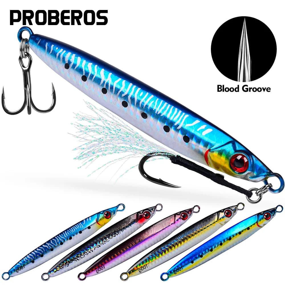 Jig Proberos 1pc pêche verticale speed jigging slow jigging leurre mer plombé pour bars et gros carnassiers