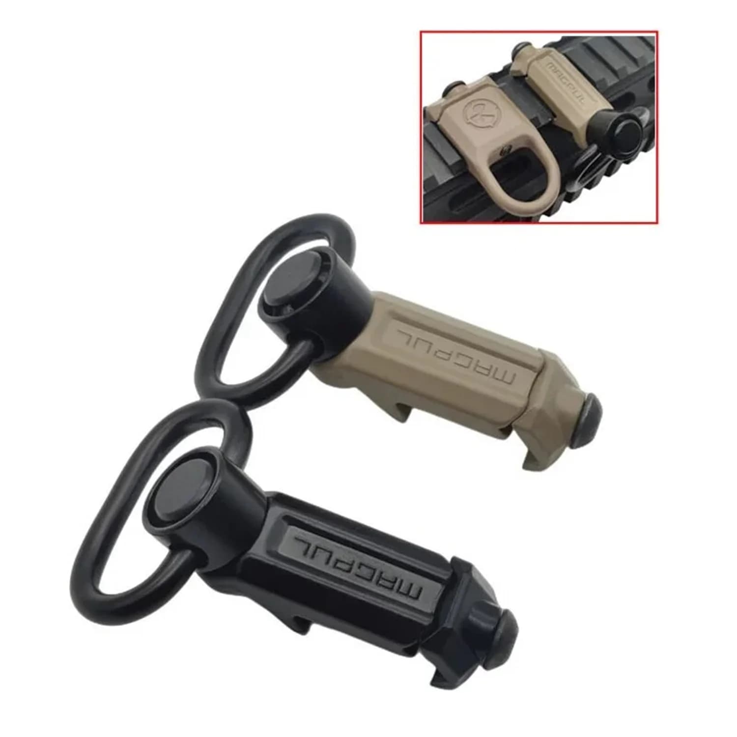 Attache rapide RSA pour sangle tactique - Accessoire pêche et chasse fixation rail 20mm