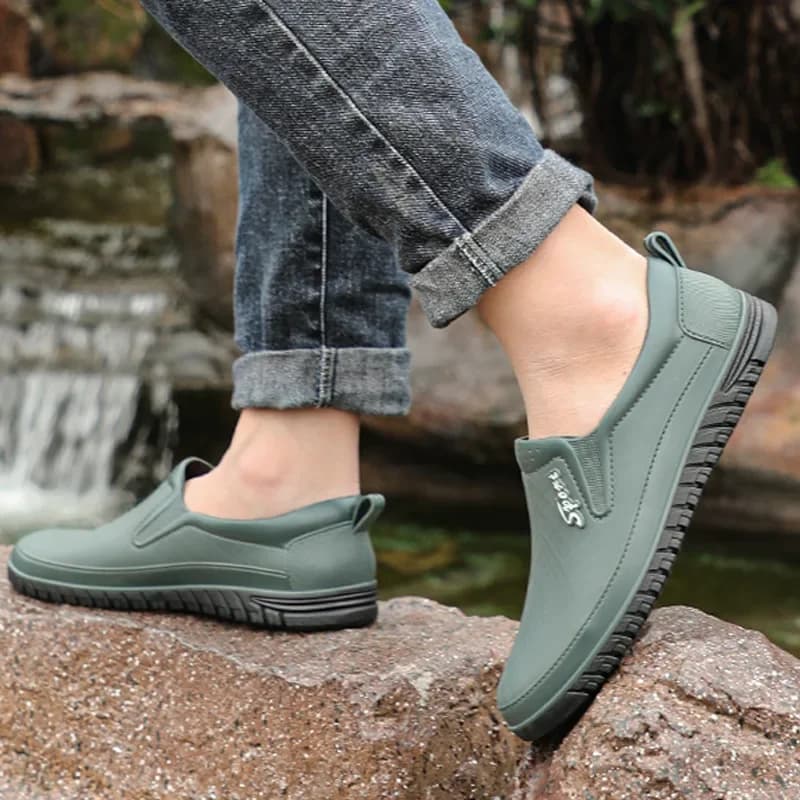 Bottes de pluie homme décolletées été antidérapantes travail cuisine chaussures imperméables