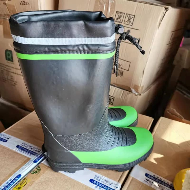 Bottes de pêche hautes caoutchouc homme semelle cloutée antidérapantes résistantes morsures serpent