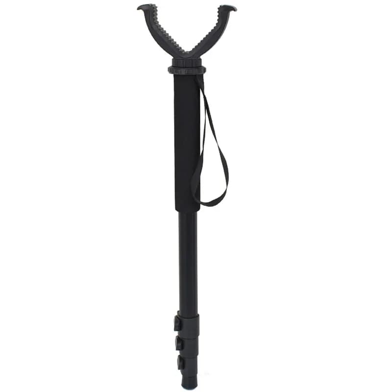 Monopod télescopique en alliage d'aluminium pour chasse et tir - Avec sangle anti-perte et tête en V