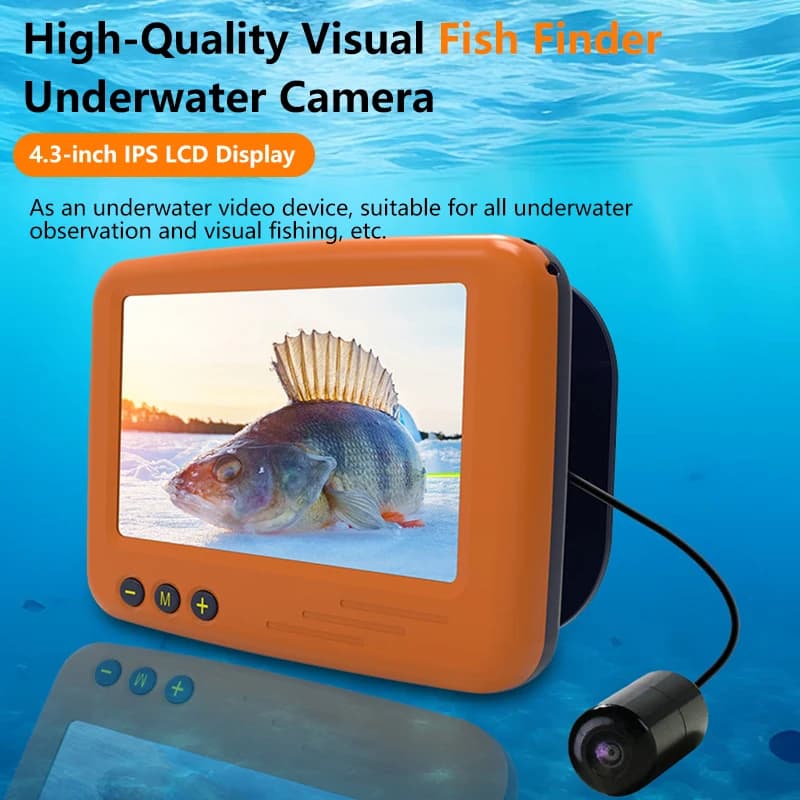 Caméra de pêche sous-marine 4.3 pouces vision nocturne 15m câble pour pêche hivernale glace