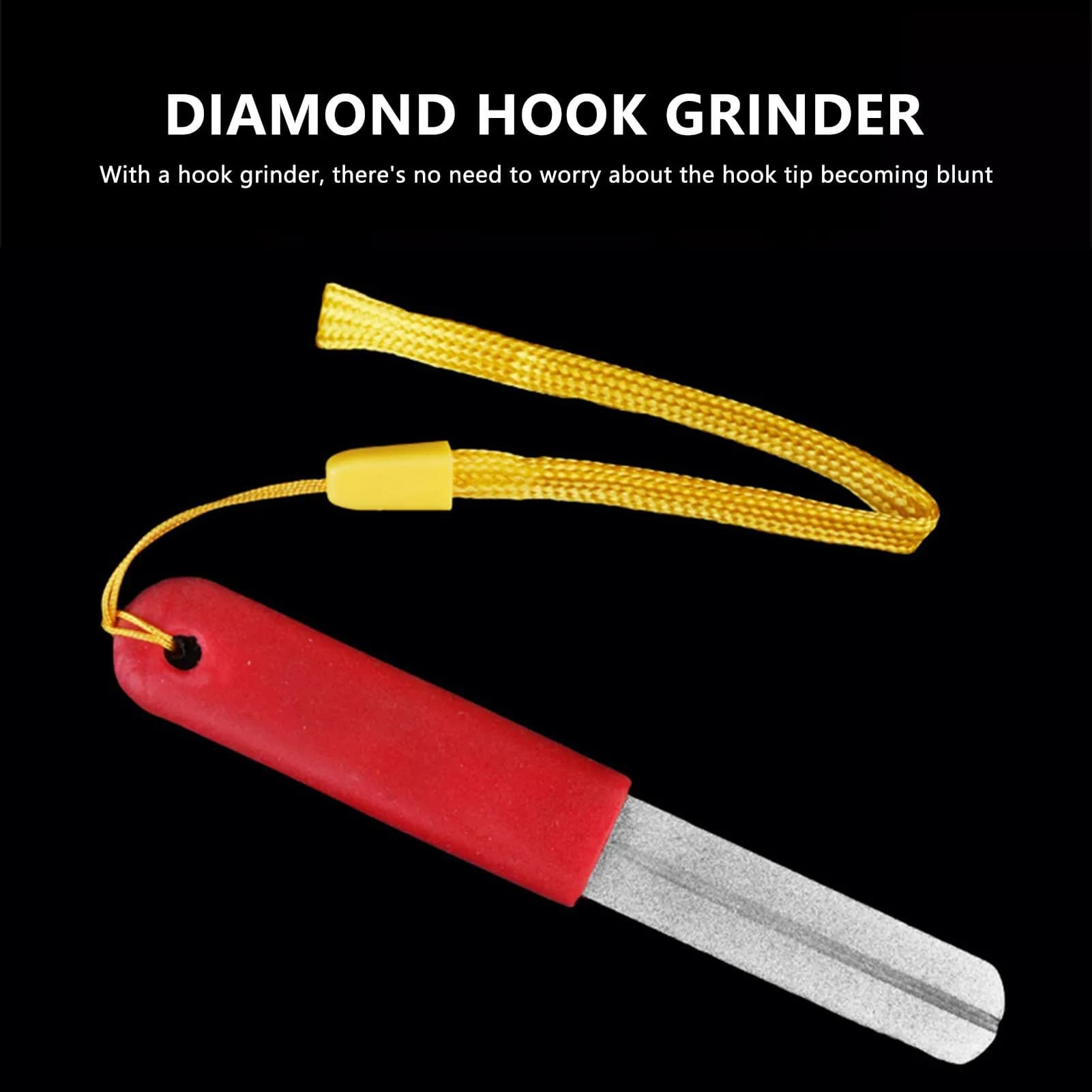 Affûteur de hameçons Adamas portable 3 rainures antidérapant pour outils de pêche et EDC
