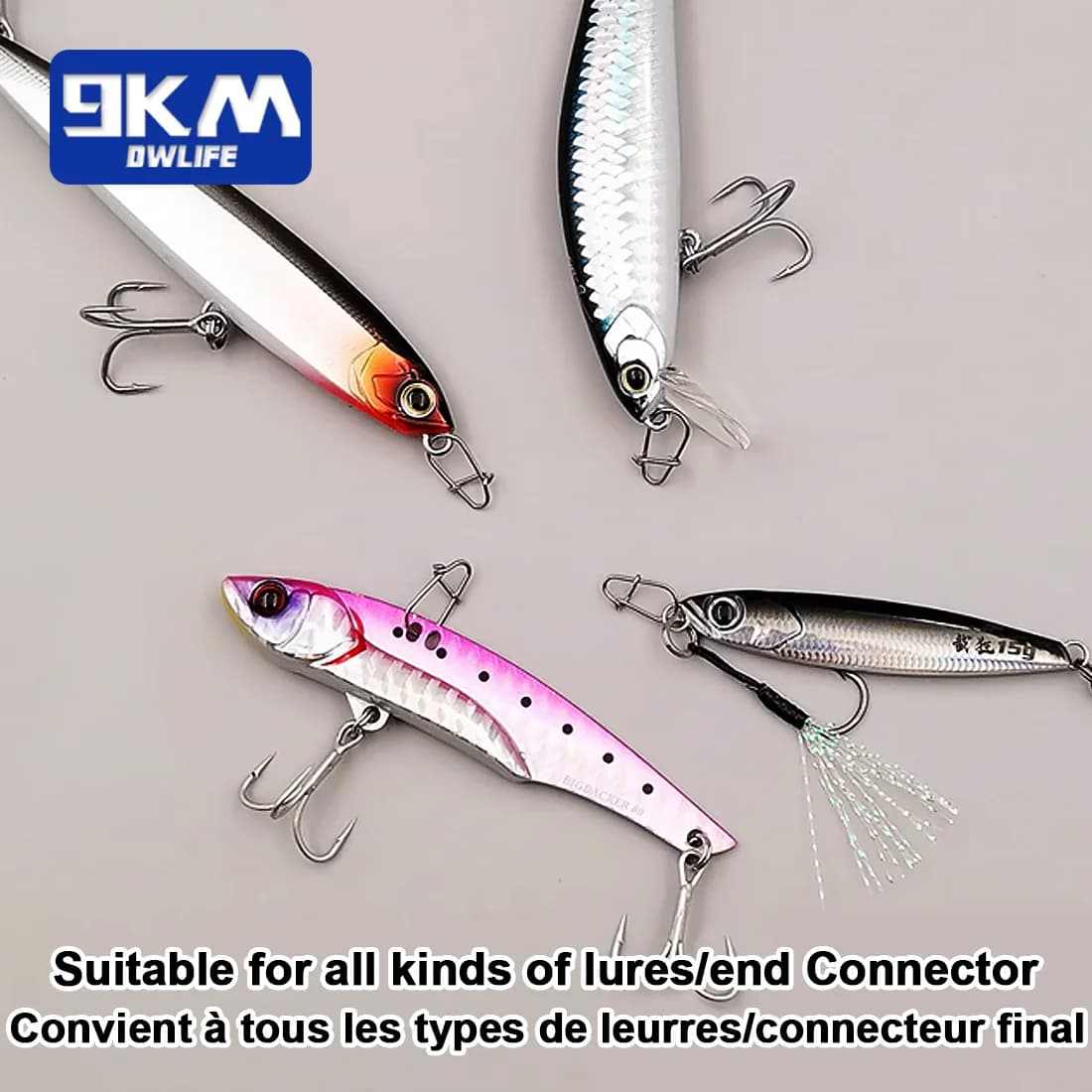 50 à 200 mousquetons pêche rapides pour leurres crankbaits et connecteurs leurres mer