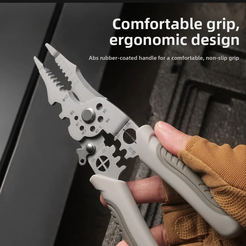 Pince électrique industrielle multifonction dénudeuse coupeuse câbles acier inox pêche