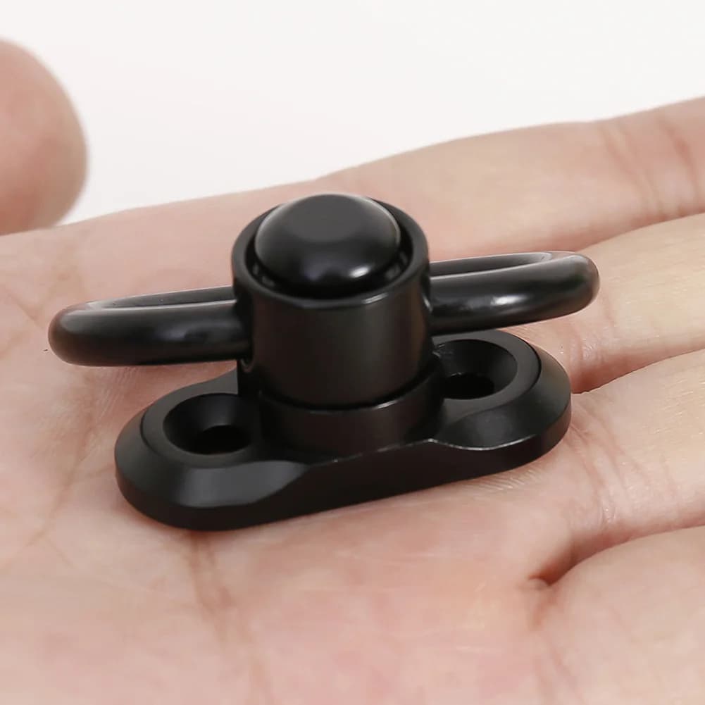 Adaptateur QD Sling Swivel lourd 1.25 pouce pour sangle deux points de chasse rotatif 360°