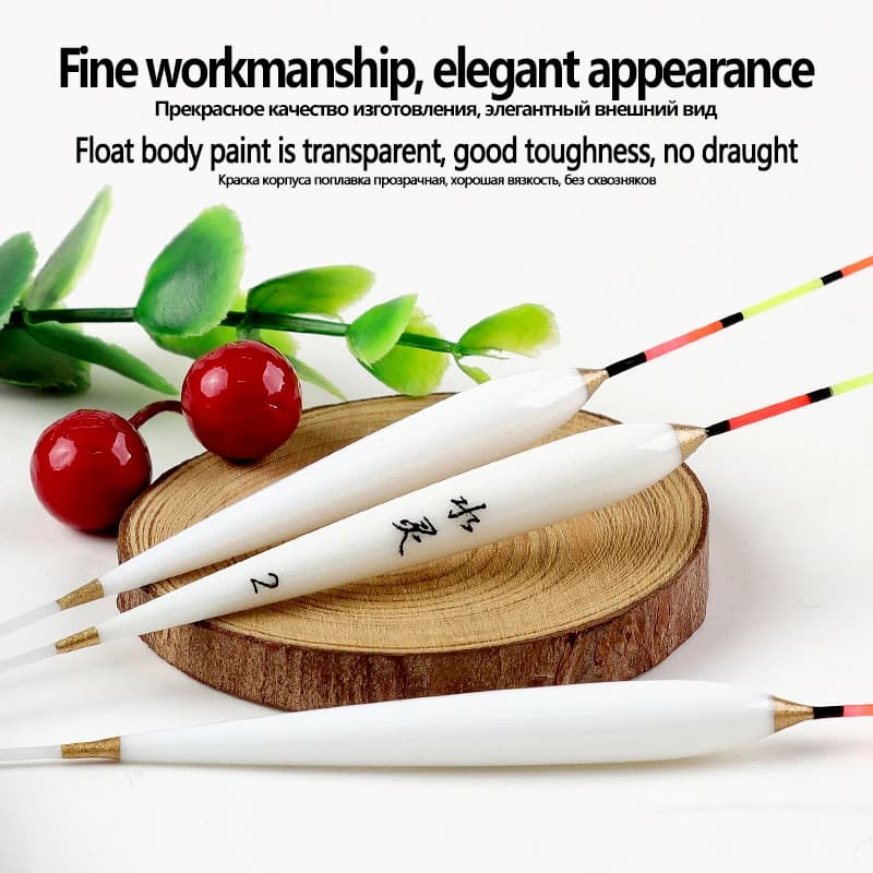 3 flotteurs nano composites + tubes + hameçons offerts pour pêche verticale en rivière