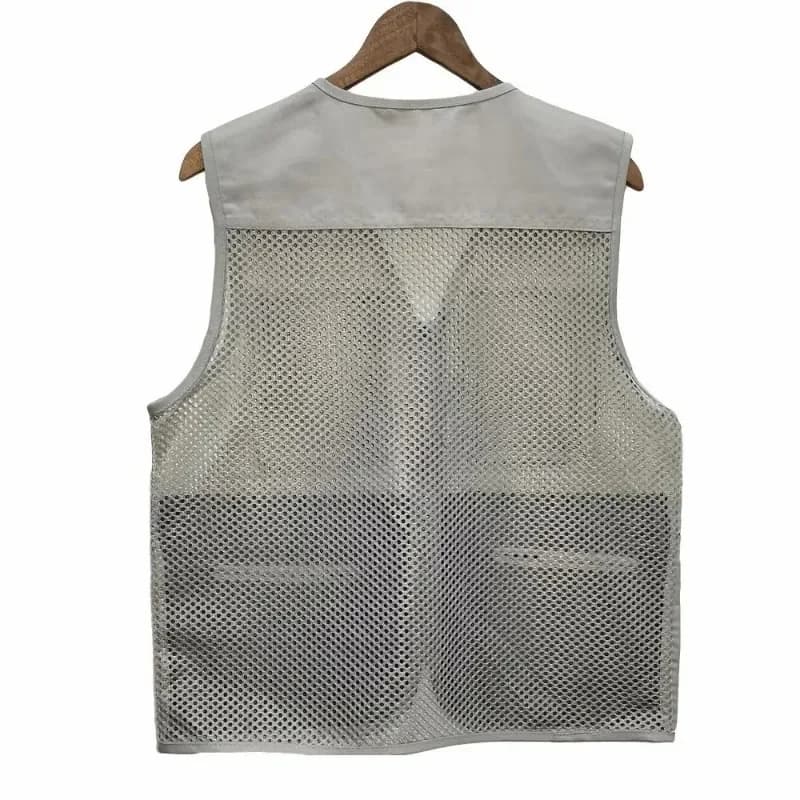 Veste légère homme été pêche multi-poches respirante pour voyage camping et travail