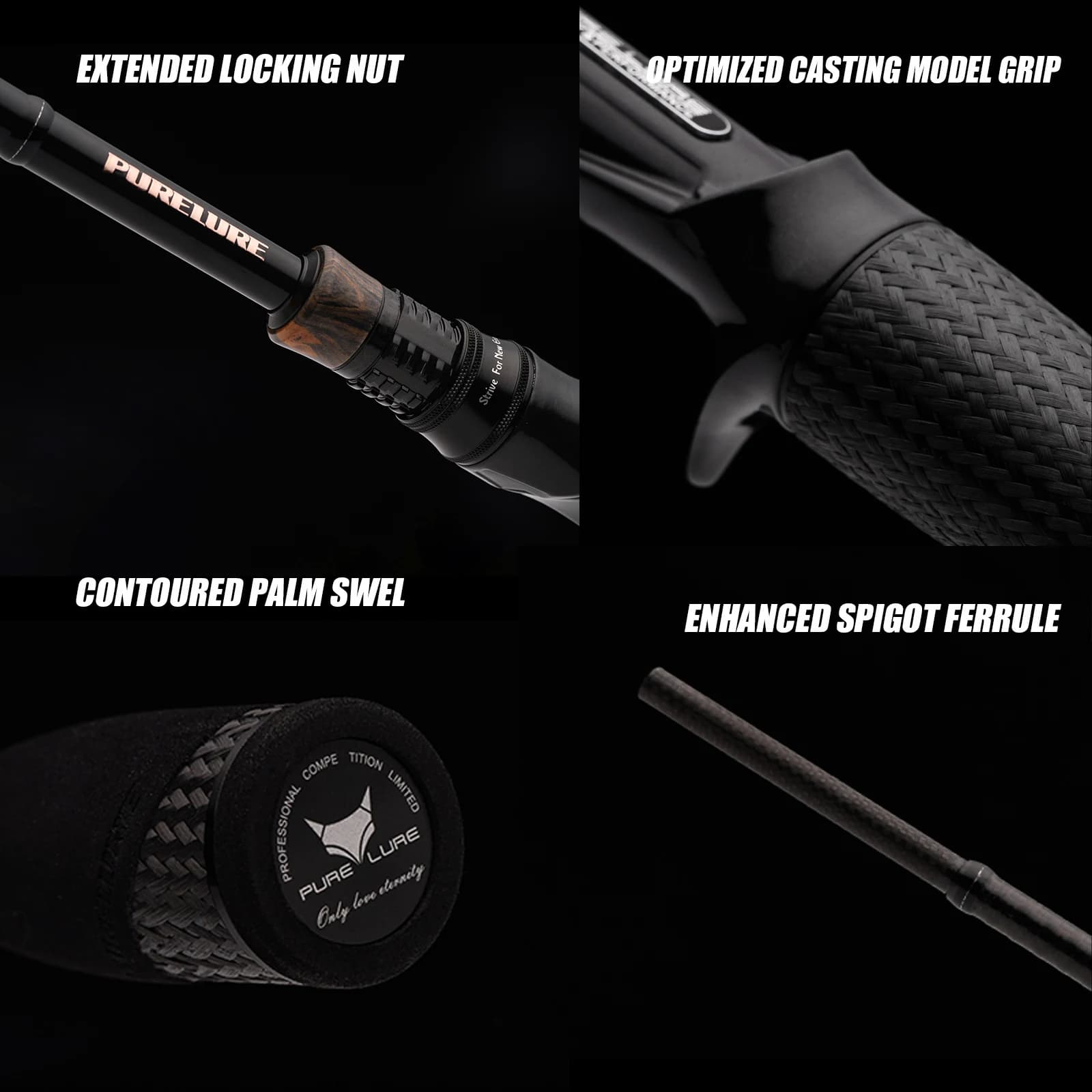 Canne bass PURELURE REALM M40X carbone Toray - Rod pêche leurres souples brochet sandre action F/F Fuji SIC