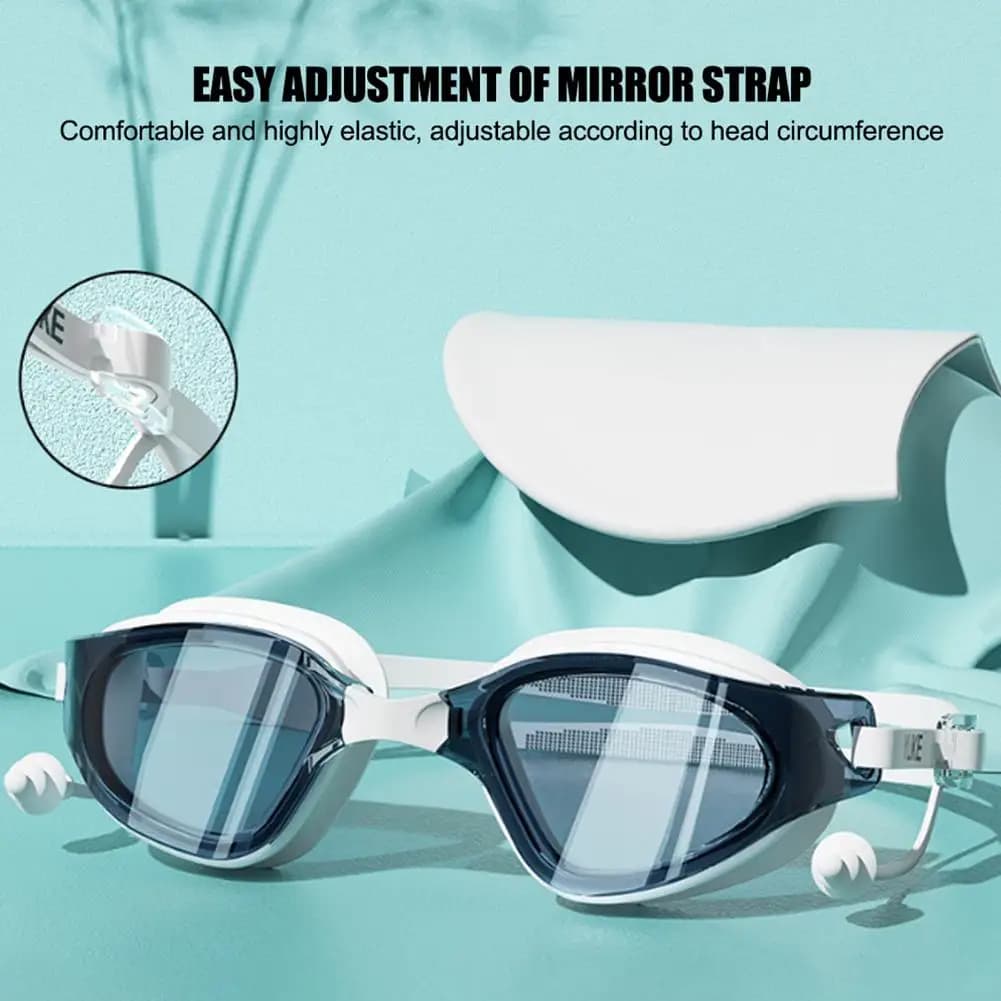 Lunettes de plongée HD anti-buée grand cadre - étanches avec bouchons d'oreilles ajustables Q2V3
