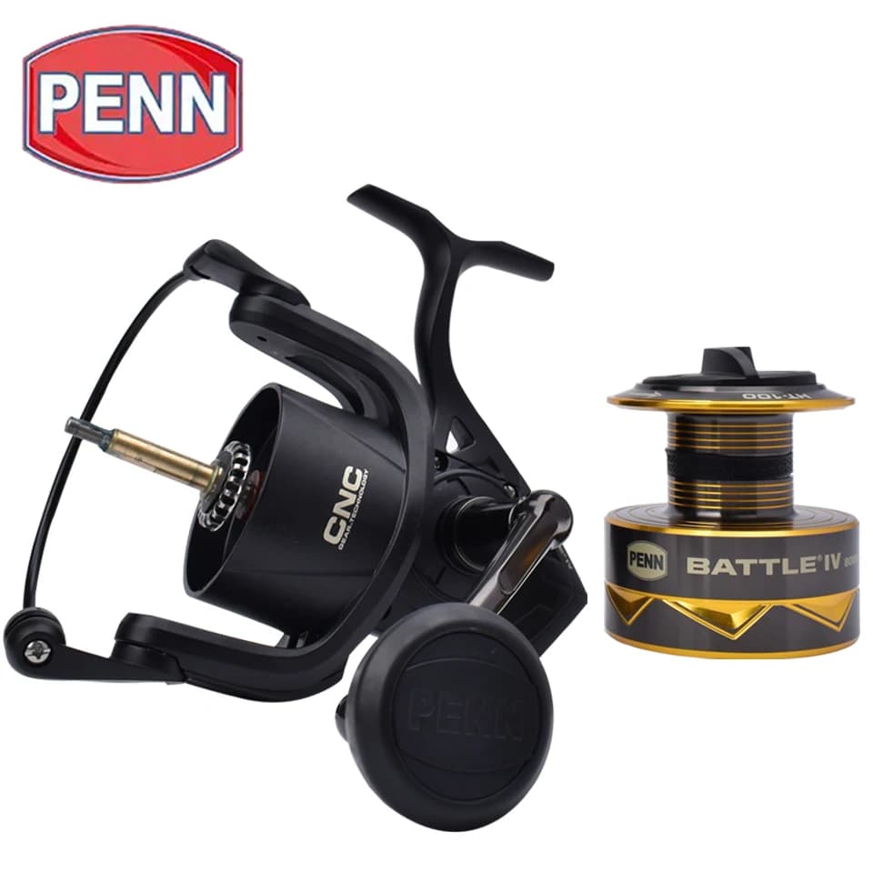 Moulinet spinning PENN BATTLE 4 3000-8000, corps métal, 5+1 roulements - Pêche sportive mer