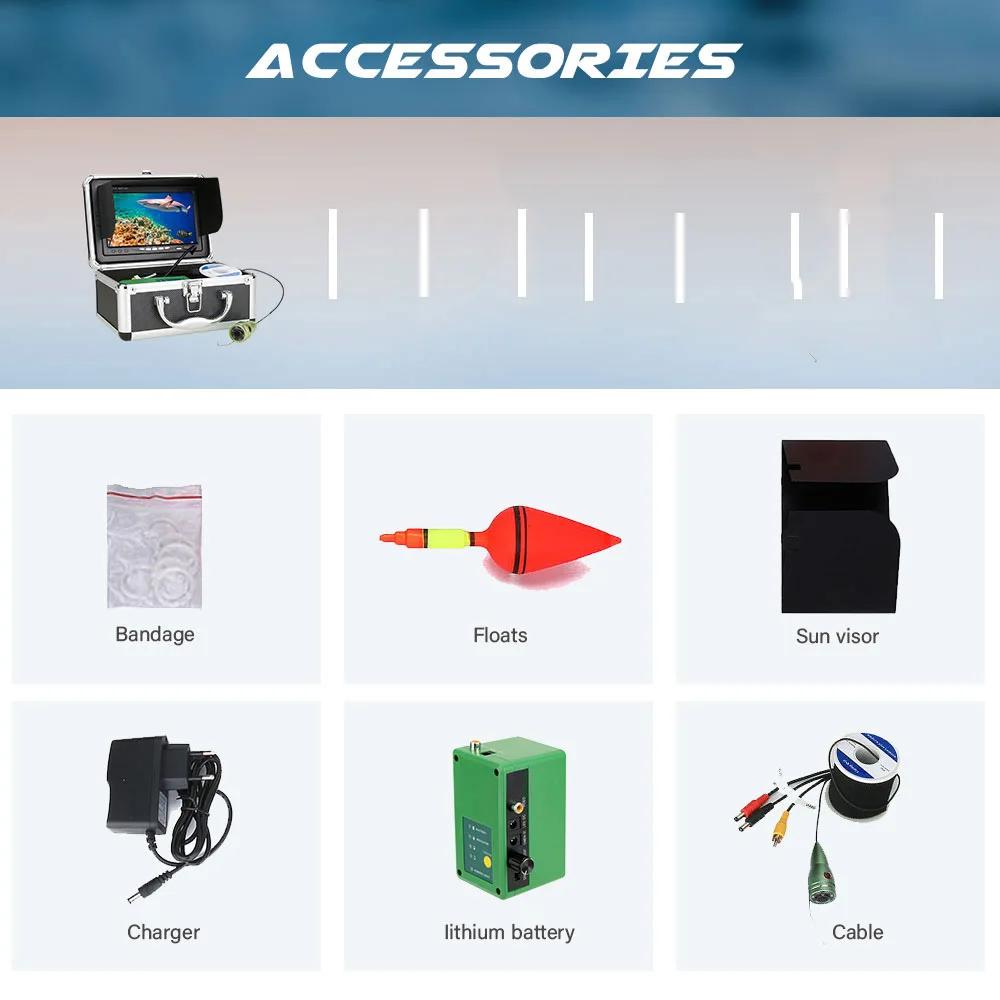 Kit caméra vidéo sous-marine GAMWATER 1000TVL avec écran 7 pouces et LED IR/blanc pour pêche sur glace