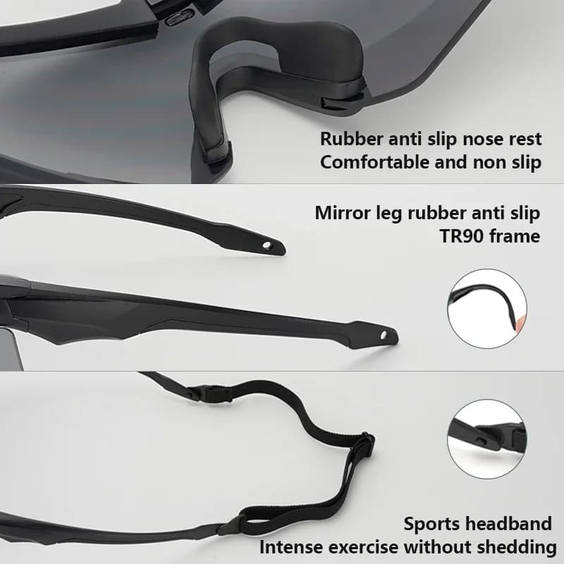 Goggles polarisés tactiques 3 lentilles pour pêche sportive - Protection vent et poussière optimale