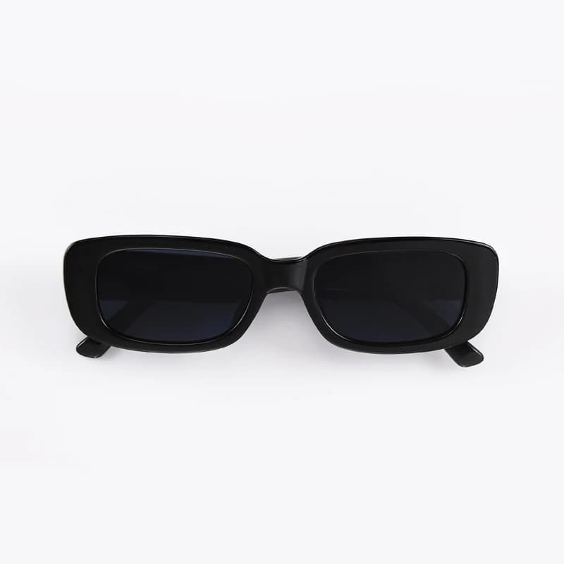 Lunettes de soleil carrées hommes rectangle petit format - Modèle rétro noir pour conduite et pêche UV400