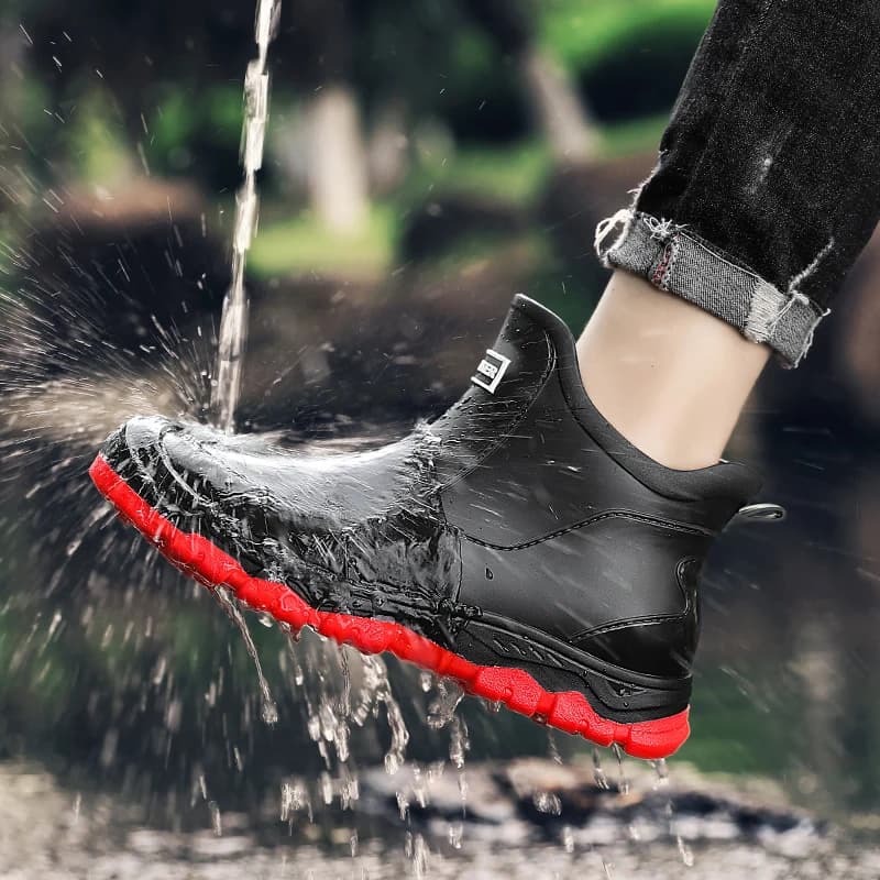 Bottes de pluie courtes anti-dérapantes 2026 - Bottes de cuisine imperméables pour hommes