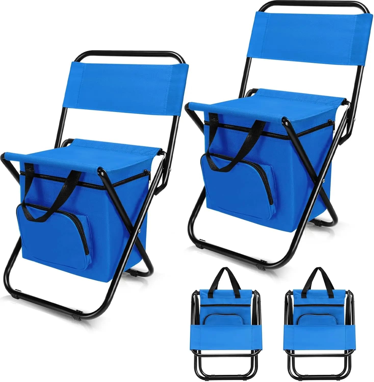 Chaise lune pliante pêche avec glacière détachable portable ultralégère pour camping plage