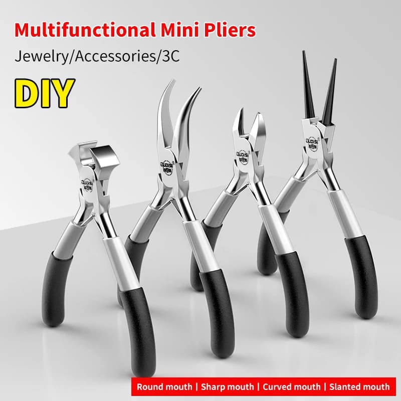 Pinces à perles miniatures pour bijoux DIY - Coupe-boulons diagonales à bec rond isolées