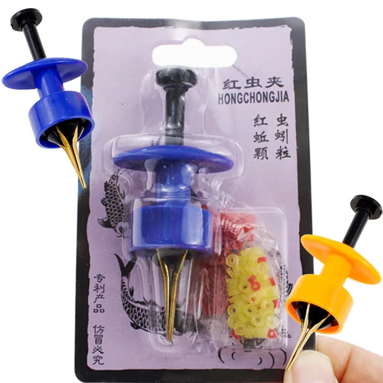 Kit chargeur d'appâts avec enfileur vers - Accessoires pêche carpe et perche - Eau douce et mer