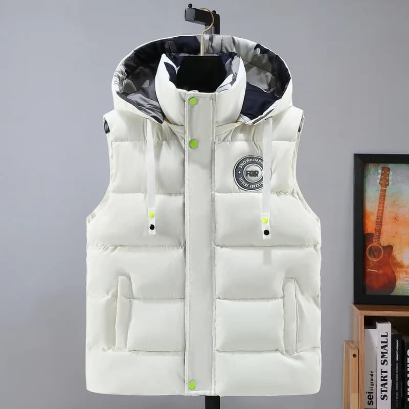 Veste sans manches homme printemps automne avec capuche - Veste légère chaude pour travail et loisirs