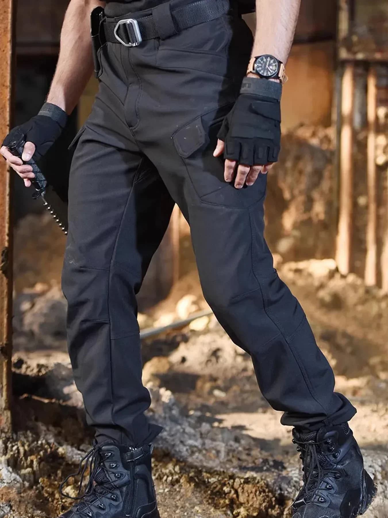 Pantalon cargo pêche avec poches rabattables pour randonnée pêche et pêche itinérante