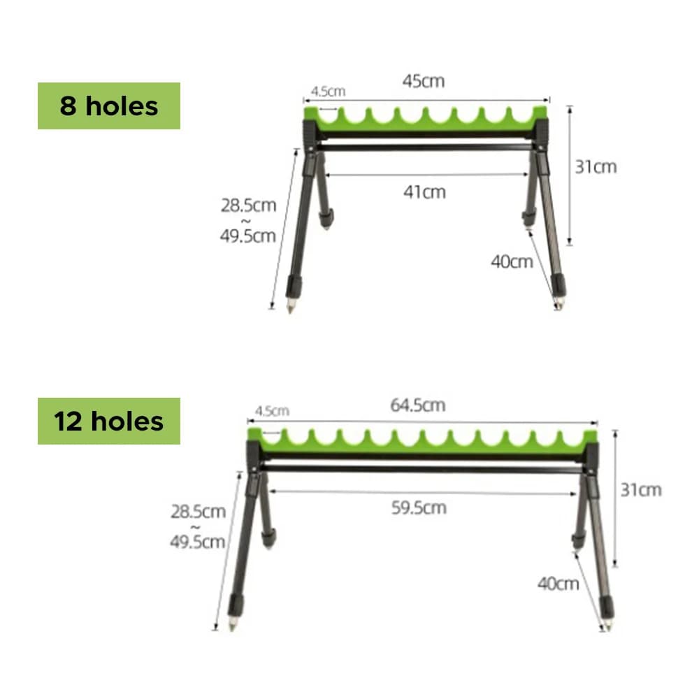 Support canne à pêche réglable 2 sections alliage zinc 4 pieds pêche mer rivière étang