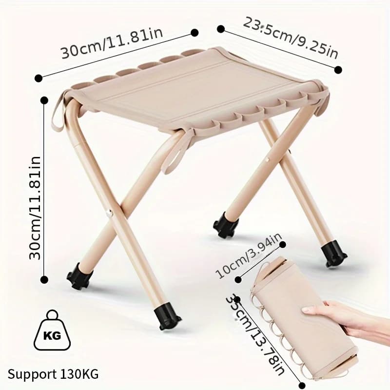Tabouret suspendu pliable capacité 286.6lbs léger pour pêche camping chaise portable