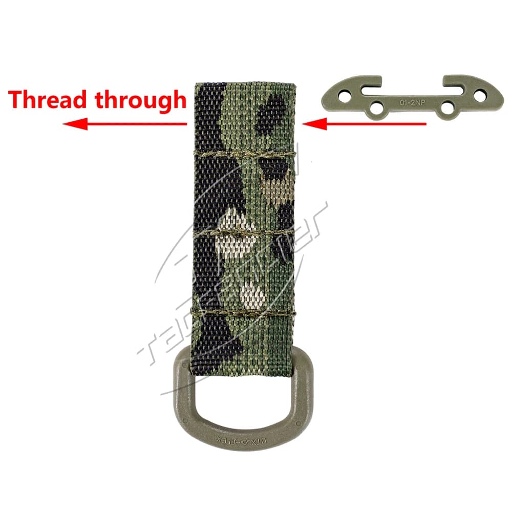 Clip tactique Molle avec mousqueton D-ring et crochet T-mount pour équipement pêche et gants