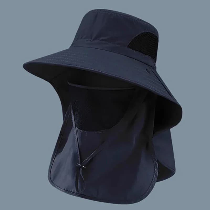 Chapeau de pêche été avec protection UV et rabat cou-nuque - Idéal pêche, randonnée, camping mixte