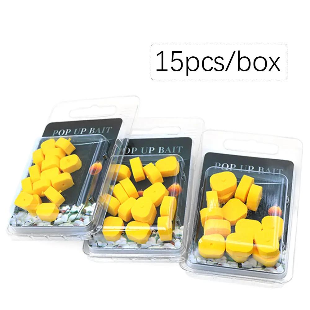 Accessoires pêche carpe 15pc pop up boilies EVA foam forme maïs pour method feeder