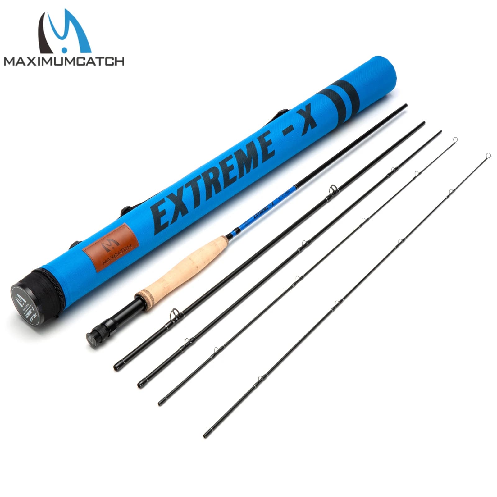 Canne mouche Maxcatch Extreme-X avec pointe supplémentaire action rapide étui tube 8.4ft à 9ft 3-8WT