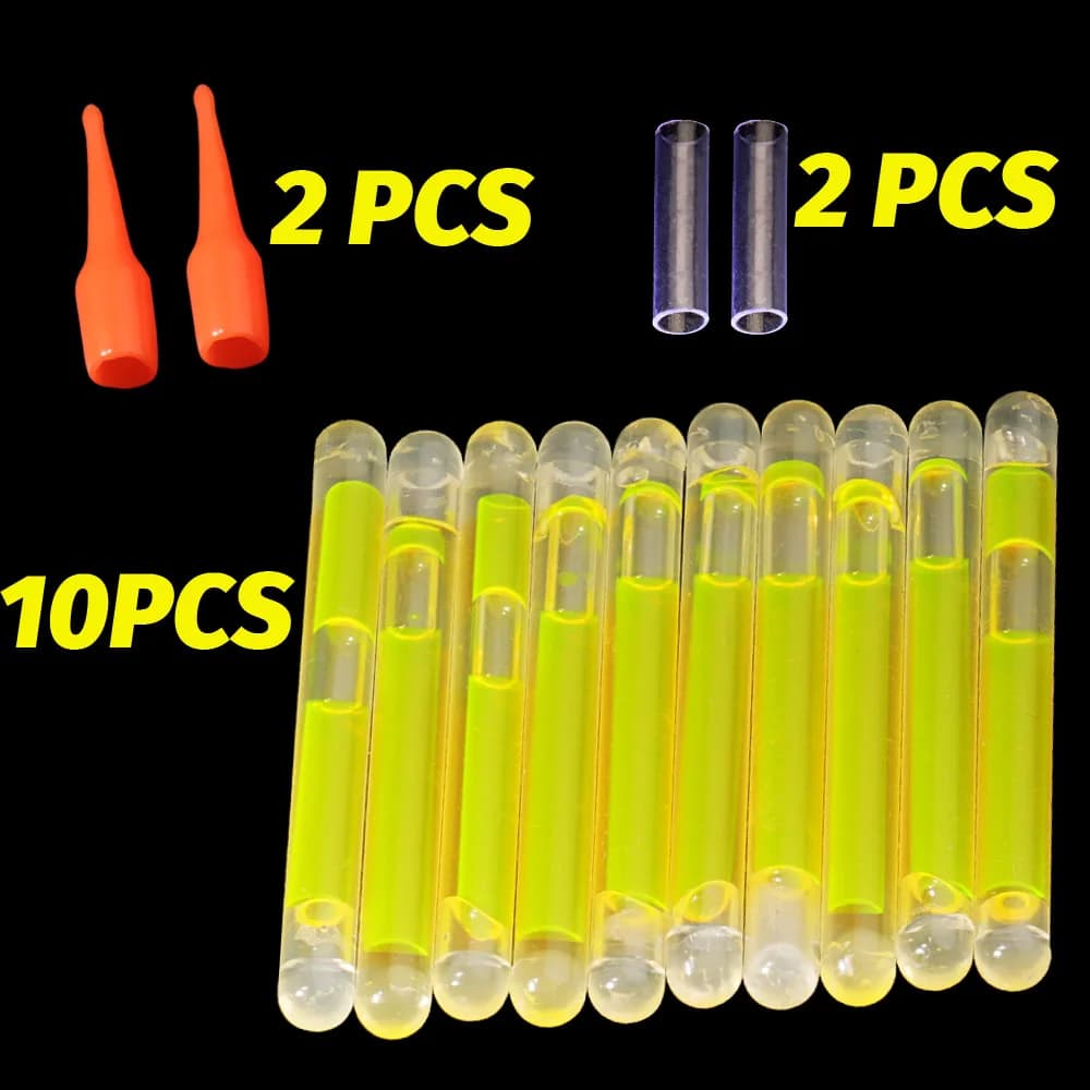 10 bâtons luminescents fluo 4.5x40mm pour flotteurs de pêche lumière nocturne brillante