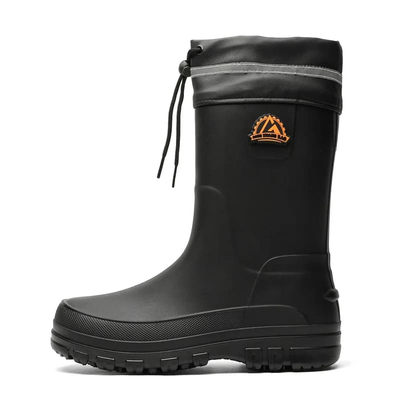 Bottes de pluie mi-mollet homme mode imperméables antidérapantes chaudes travail extérieur