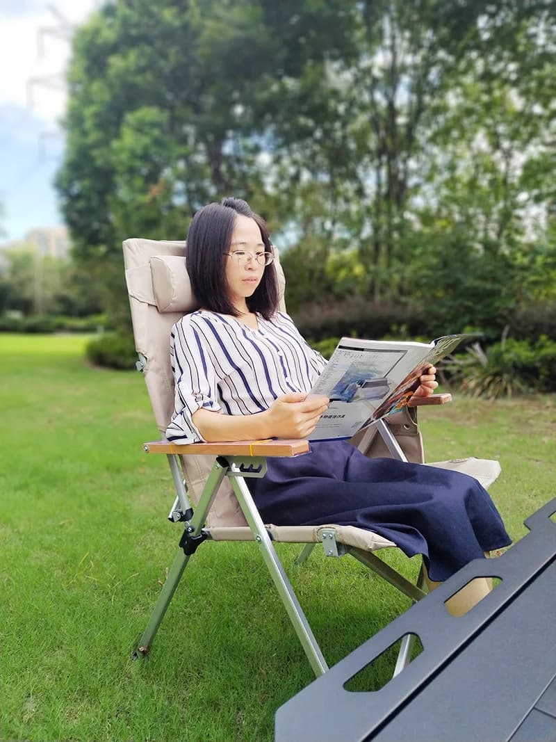 Fauteuil camping Lohascamping 5 vitesses dossier réglable aluminium pliant pêche extérieur