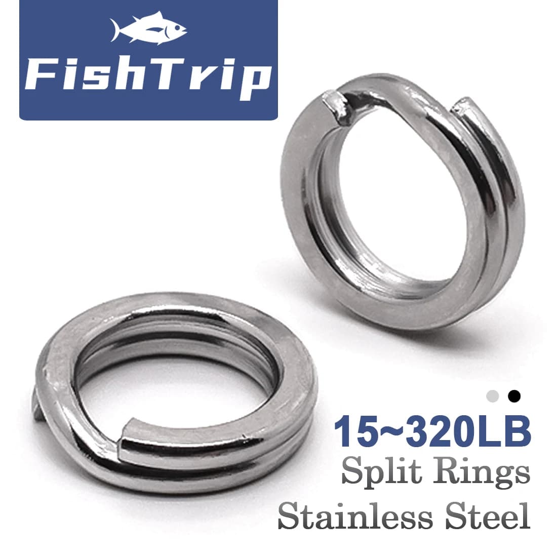 FishTrip anneaux split rings 30 à 200 pièces acier inoxydable pour leurres et hameçons
