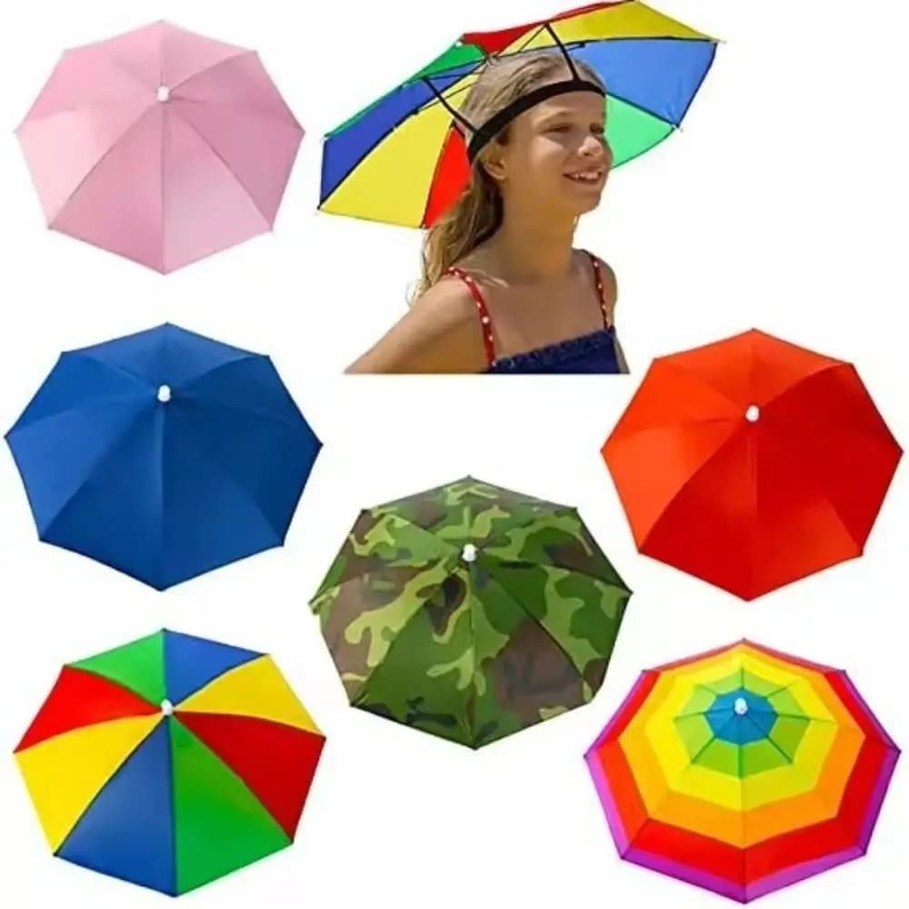Chapeau parapluie pêche résistant au vent pliable portable protection solaire camping plage