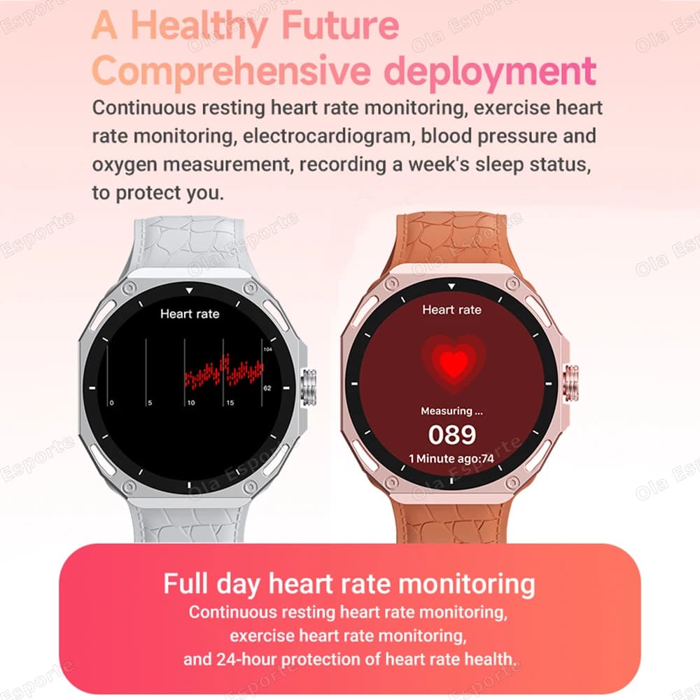 Smartwatch Mode 2025 Homme Femme - Appels Bluetooth, Surveillance Cardiaque, Étanche, Compatible Android iOS