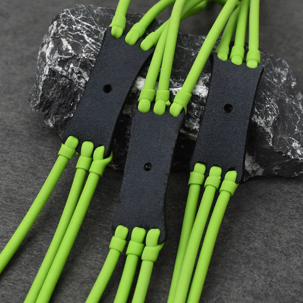 Élastique professionnel vert trois brins haute élasticité pour pêche à la ligne et équipement de chasse sous-marine