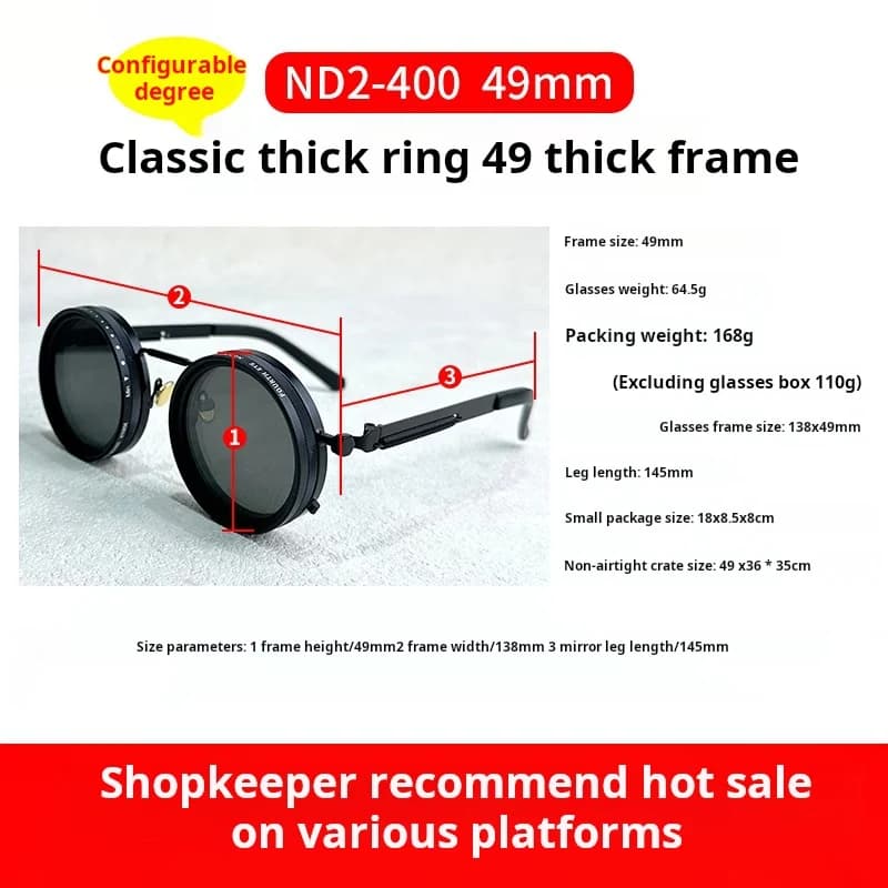 Lunettes de pêche polarisées 9 niveaux ND2-400 réglables anti-UV filtres avec étui protection yeux